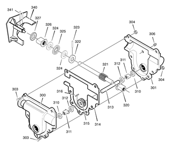 Gear Case Diagram and Parts List for 624504X4B 2002 Briggs and Stratton Snow Blower